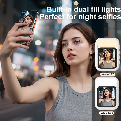 Écran Moniteur Selfie Magnétique Portable avec Lampe LED