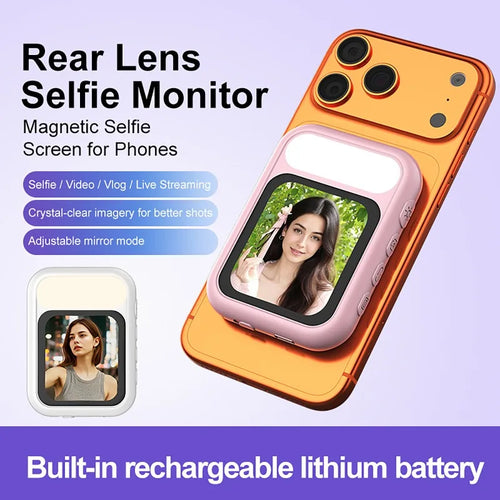 Écran Moniteur Selfie Magnétique Portable avec Lampe LED