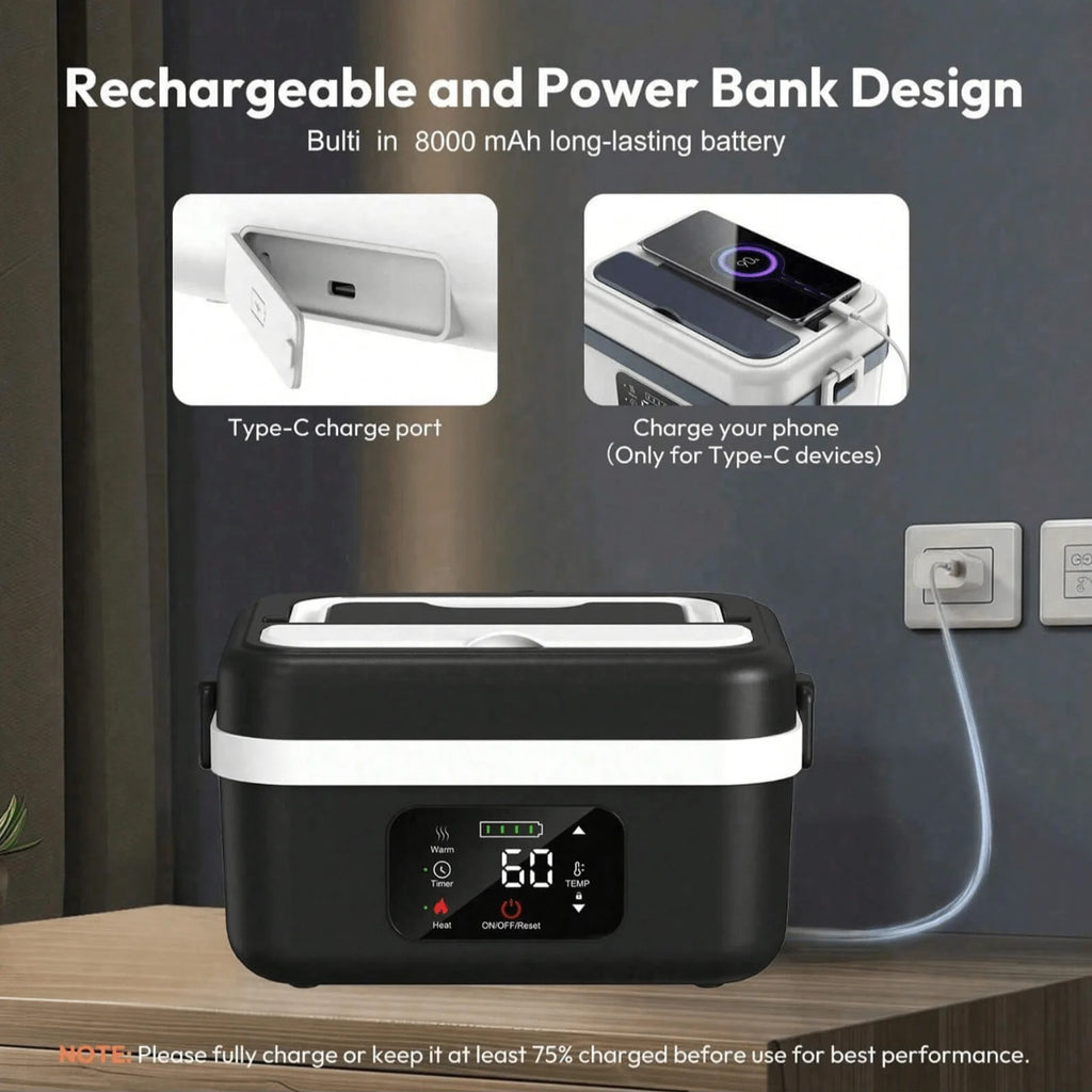 Boîte Chauffante Électrique Sans Fil 1 L avec Minuteur