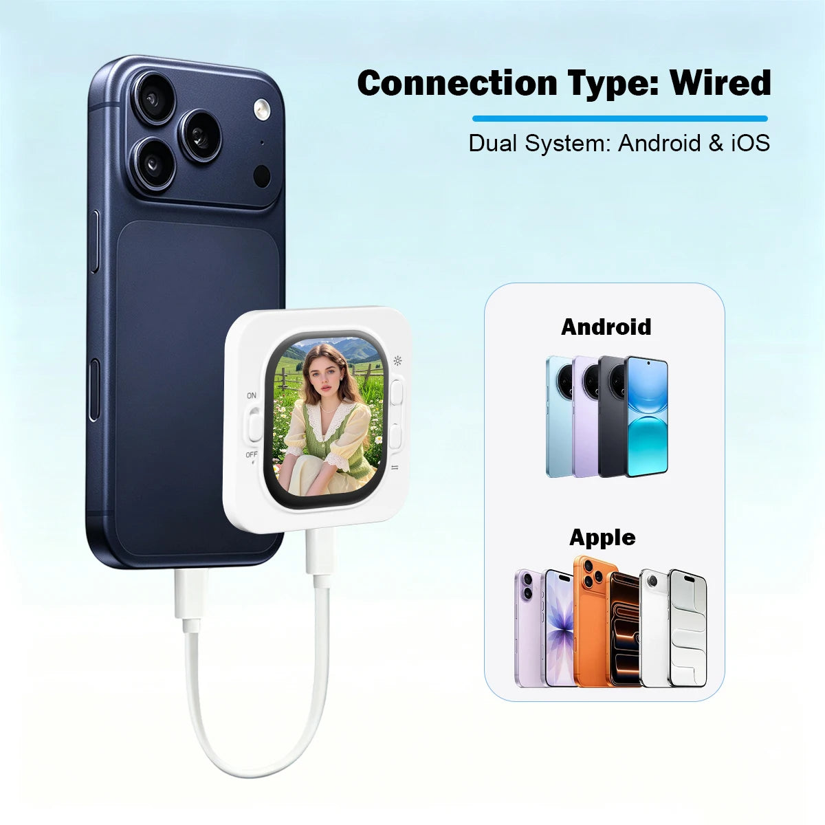 Écran Moniteur Selfie pour Téléphone et Vlogging avec Télécommande