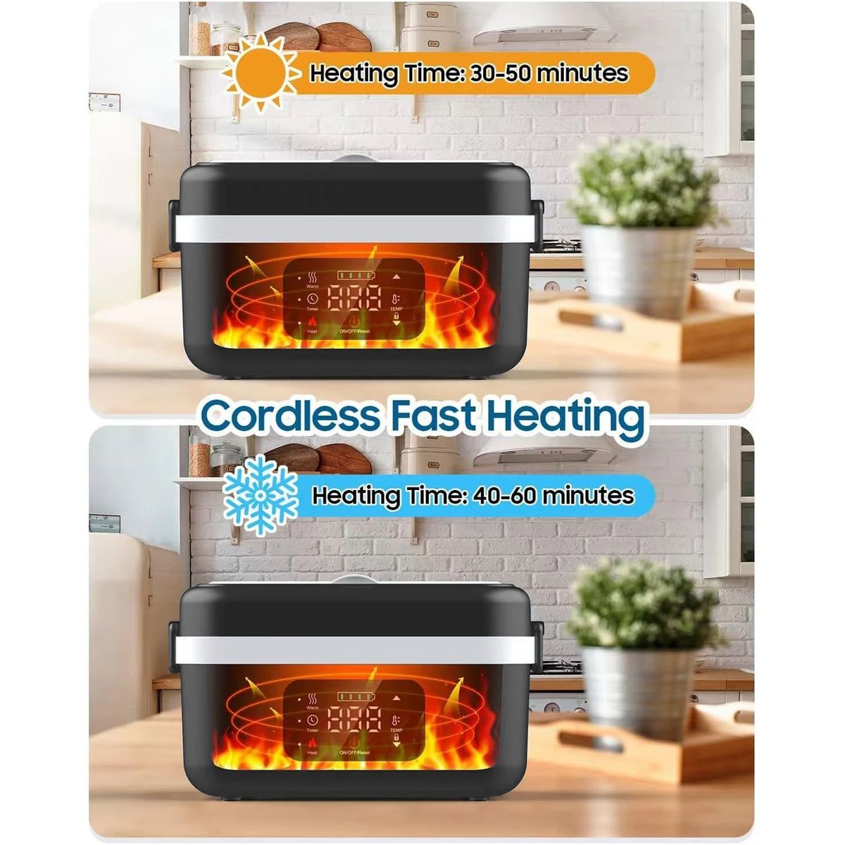 Boîte Chauffante Électrique Sans Fil 1 L avec Minuteur